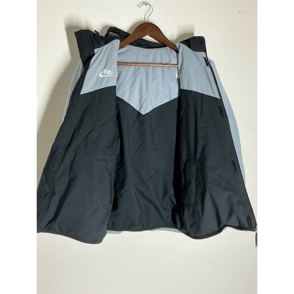 Vin Nike Swoosh Sportswear Reversible Black Gray Jacket Fleece Size L (14-16) - Picture 10 of 16